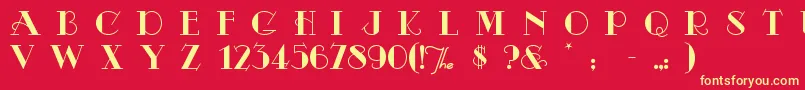 Odalisque Font – Yellow Fonts on Red Background