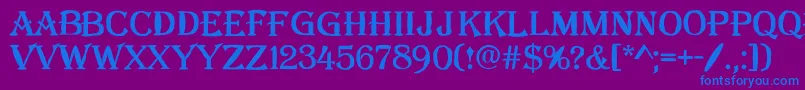 AAlgeriusblwregular Font – Blue Fonts on Purple Background