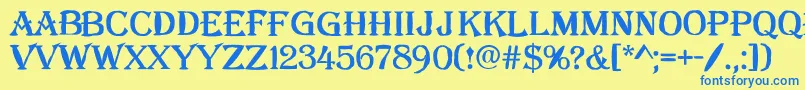 AAlgeriusblwregular Font – Blue Fonts on Yellow Background