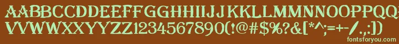 AAlgeriusblwregular Font – Green Fonts on Brown Background