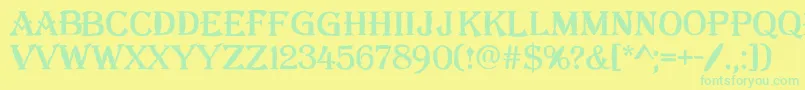 AAlgeriusblwregular Font – Green Fonts on Yellow Background