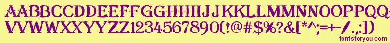 AAlgeriusblwregular Font – Purple Fonts on Yellow Background