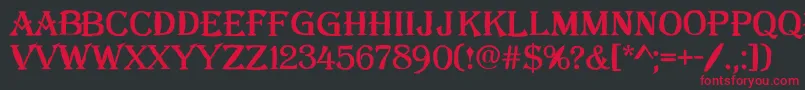 AAlgeriusblwregular Font – Red Fonts on Black Background