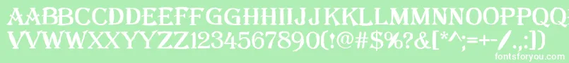 AAlgeriusblwregular Font – White Fonts on Green Background