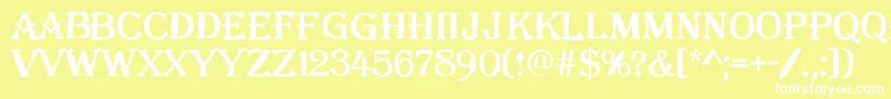 AAlgeriusblwregular Font – White Fonts on Yellow Background