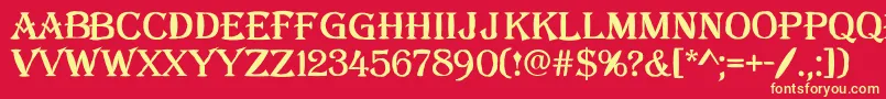 AAlgeriusblwregular Font – Yellow Fonts on Red Background