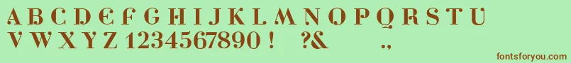 フォントDottydotbg – 緑の背景に茶色のフォント
