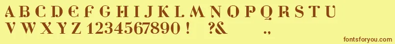 Saiba mais sobre a fonte Dottydotbg Fonte Dottydotbg – fontes marrons em um fundo amarelo