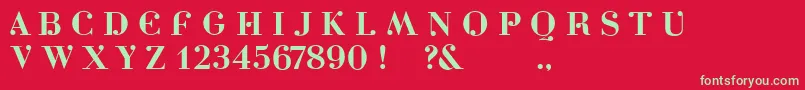 フォントDottydotbg – 赤い背景に緑の文字