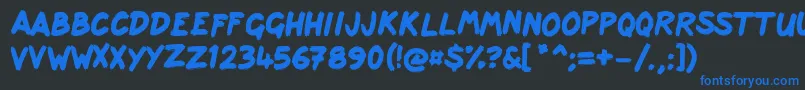 Czcionka Scribbage – niebieskie czcionki na czarnym tle