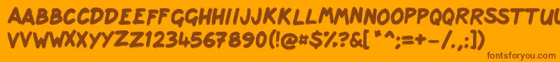 Scribbage Font – Brown Fonts on Orange Background
