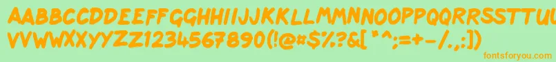 Scribbage Font – Orange Fonts on Green Background