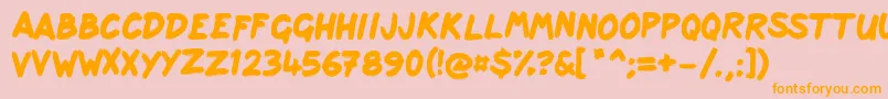 Scribbage Font – Orange Fonts on Pink Background