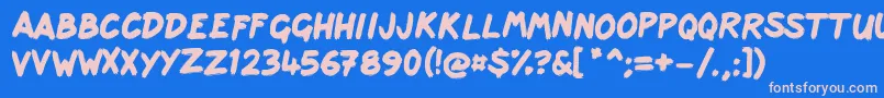Scribbage Font – Pink Fonts on Blue Background
