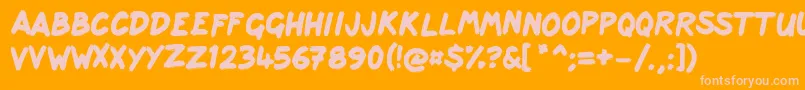 Scribbage Font – Pink Fonts on Orange Background