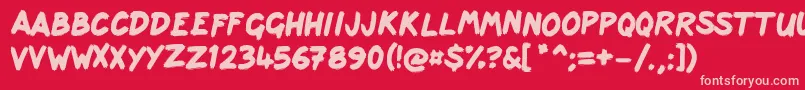 Scribbage Font – Pink Fonts on Red Background