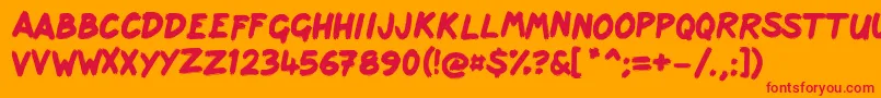 Scribbage Font – Red Fonts on Orange Background