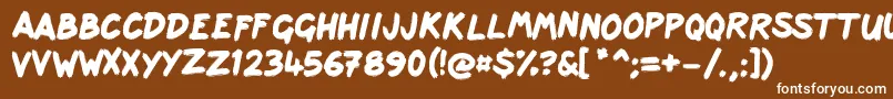 Scribbage Font – White Fonts on Brown Background