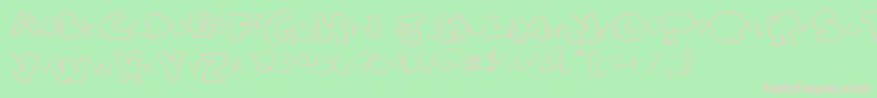 Solshand Font – Pink Fonts on Green Background