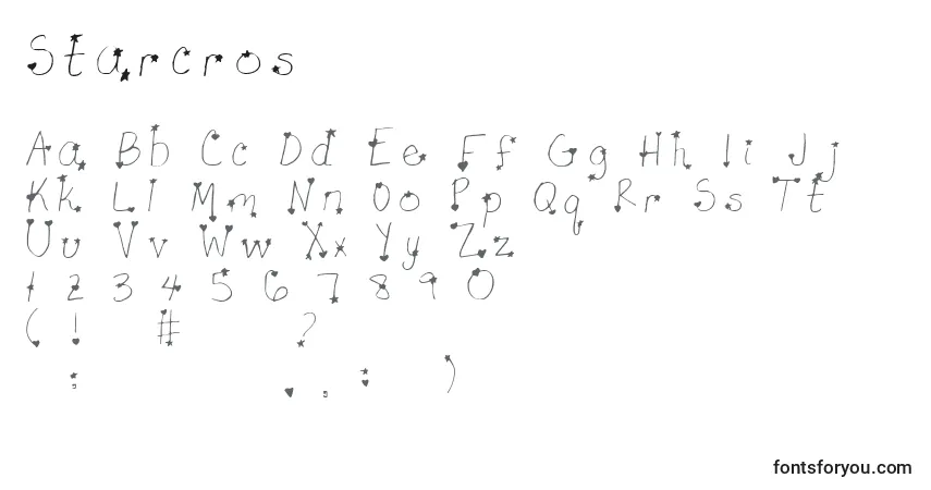 Шрифт Starcros – алфавит, цифры, специальные символы