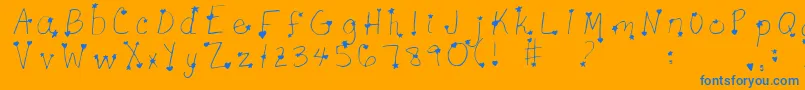 Starcros Font – Blue Fonts on Orange Background