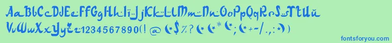 Arabdances Font – Blue Fonts on Green Background