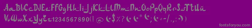 フォントArabdances – 紫の背景に灰色の文字