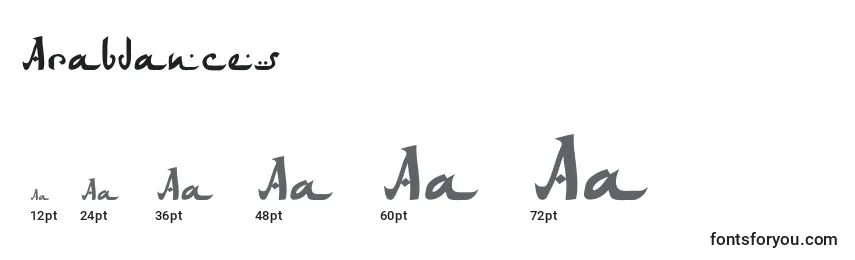 Arabdances Font Sizes