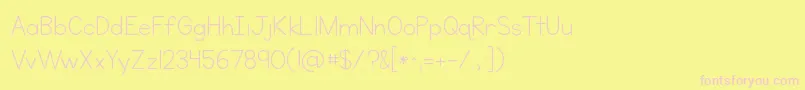 Kgneatlyprinted-fontti – vaaleanpunaiset fontit keltaisella taustalla