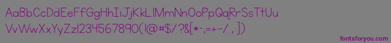 Kgneatlyprinted Font – Purple Fonts on Gray Background
