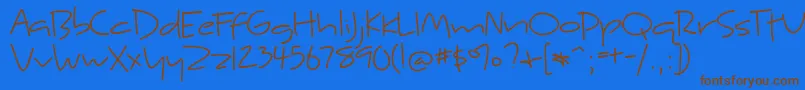 KyneMorgan Font – Brown Fonts on Blue Background