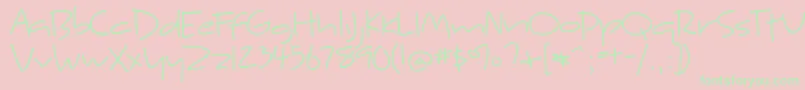 KyneMorgan Font – Green Fonts on Pink Background