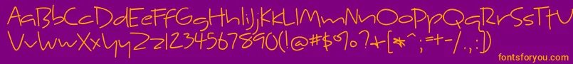 KyneMorgan Font – Orange Fonts on Purple Background