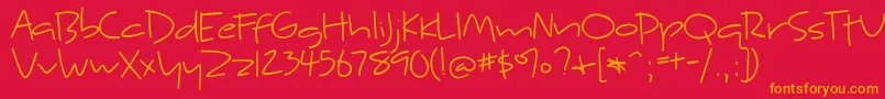 KyneMorgan Font – Orange Fonts on Red Background