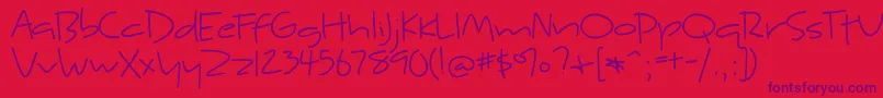 KyneMorgan Font – Purple Fonts on Red Background