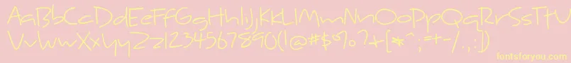 KyneMorgan Font – Yellow Fonts on Pink Background