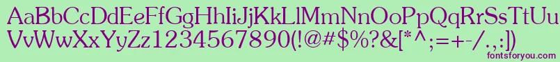 Agpresr-Schriftart – Violette Schriften auf grünem Hintergrund