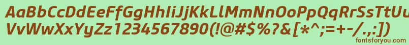 CoreSansM65BoldItalic Font – Brown Fonts on Green Background