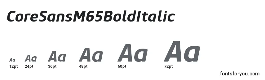 CoreSansM65BoldItalic Font Sizes