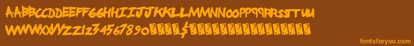 Angrynerds Font – Orange Fonts on Brown Background