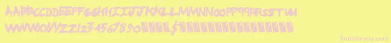 Angrynerds Font – Pink Fonts on Yellow Background