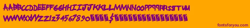 Angrynerds Font – Purple Fonts on Orange Background