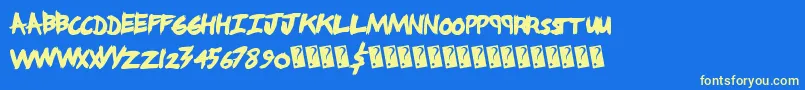 Angrynerds Font – Yellow Fonts on Blue Background