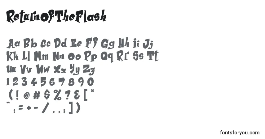 Шрифт ReturnOfTheFlash – алфавит, цифры, специальные символы