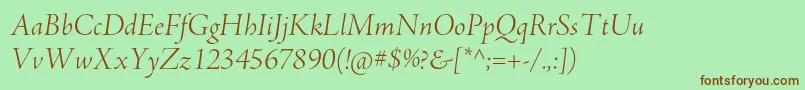 AjensonproLtitdisp Font – Brown Fonts on Green Background