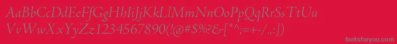 AjensonproLtitdisp Font – Gray Fonts on Red Background