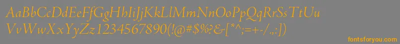 AjensonproLtitdisp-Schriftart – Orangefarbene Schriften auf grauem Hintergrund