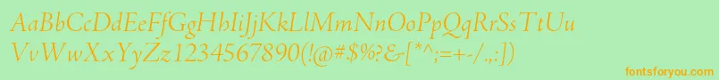 AjensonproLtitdisp Font – Orange Fonts on Green Background