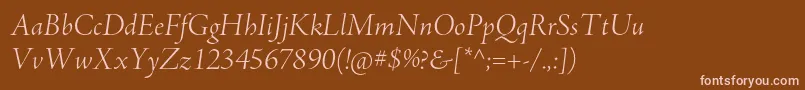 AjensonproLtitdisp Font – Pink Fonts on Brown Background