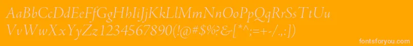 AjensonproLtitdisp-Schriftart – Rosa Schriften auf orangefarbenem Hintergrund